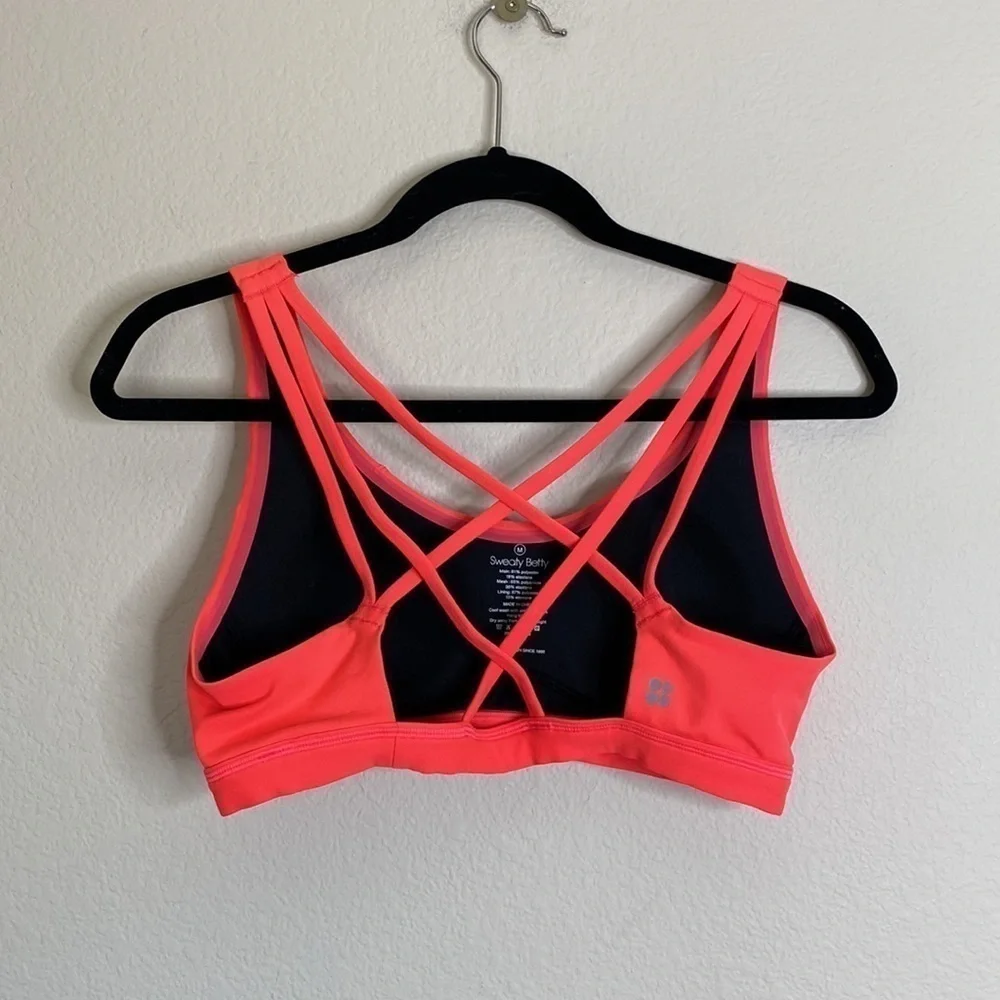 Sweaty Betty pink sports bra medium EUC